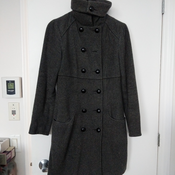 Vintage Lady Dutch double breasted coat in dark grey. Size medium. - Picture 2 of 4